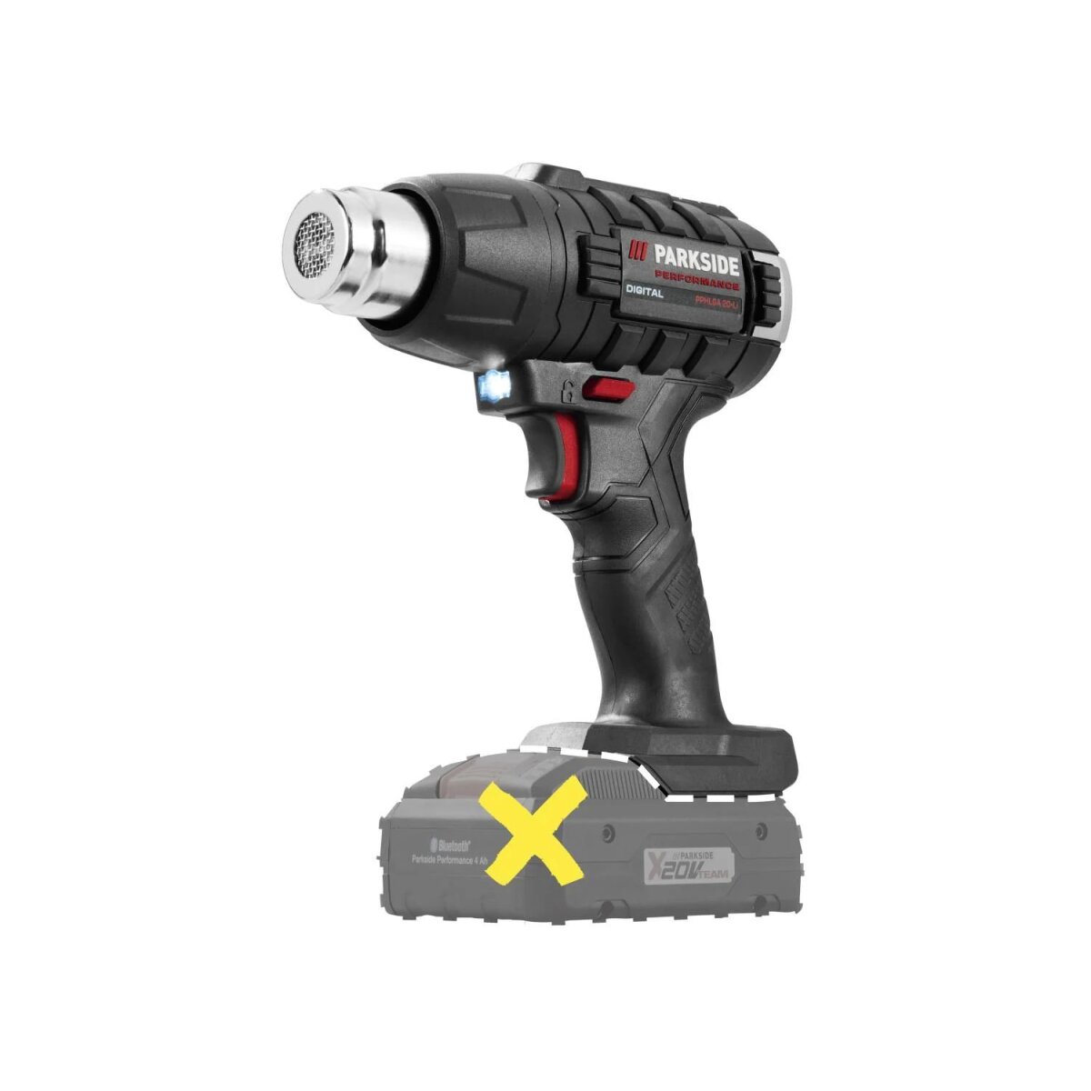 PARKSIDE PERFORMANCE® 20 V akumulatorowa dmuchawa gorącego powietrza PPHLGA 20-Li B3, bez akumulatora i ładowarki PARKSIDE PERFORMANCE® 20 V akumulatorowa dmuchawa gorącego powietrza PPHLGA 20-Li B3, bez akumulatora i ładowarki