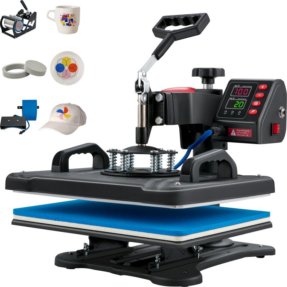 Transferpresse 5 in 1 Wärmepressmaschine 29 x 38 cm Faltbecher Sublimationstransferdrucker schnelle Erwärmung digitale Präzision