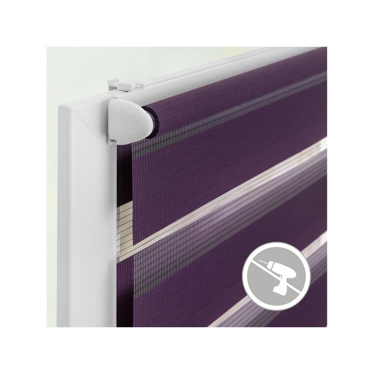 LICHTBLICK Duo Store enrouleur Klemmfix, sans perçage, à partir de 45 x 150 cm (mûre, 60x220 cm)