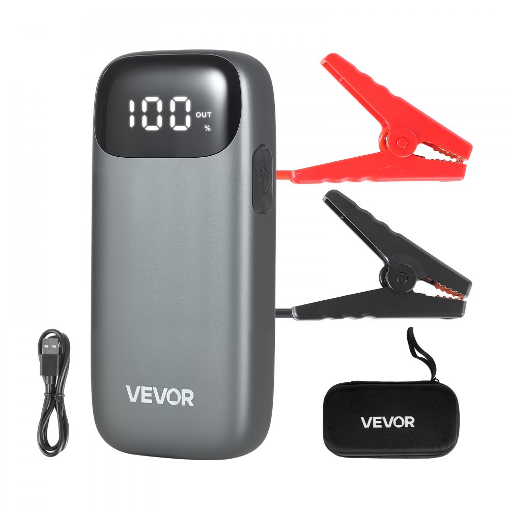 Banque d'alimentation de démarrage, démarreur de saut 6000A courant de crête avec lampe de poche LED et câble pour moteurs jusqu'à 10L diesel/essence, booster de batterie de voiture avec charge rapide et protection de sécurité en cas d'urgence Banque d'alimentation de démarrage, démarreur de saut 6000A courant de crête avec lampe de poche LED et câble pour moteurs jusqu'à 10L diesel/essence, booster de batterie de voiture avec charge rapide et protection de sécurité en cas d'urgence