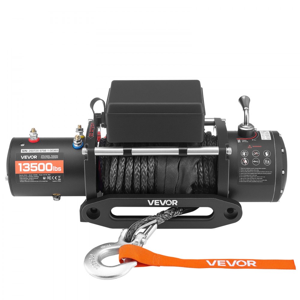 Elektrische Winde, 6100 kg, 12 V DC elektrische Winde mit 26 m synthetischem Seil, kabellose und kabelgebundene Fernbedienung, IP55, zum Ziehen von SUVs, Jeeps, Anhängern und Booten Elektrische Winde, 6100 kg, 12 V DC elektrische Winde mit 26 m synthetischem Seil, kabellose und kabelgebundene Fernbedienung, IP55, zum Ziehen von SUVs, Jeeps, Anhängern und Booten