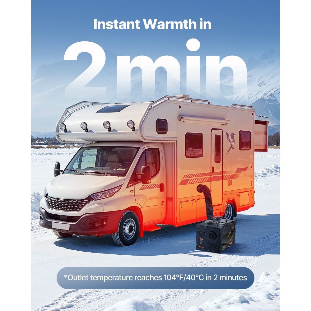 Diesel Heater Air Heater 5-8KW DC 12V/24V Portable All-in-One Parking Heater with Bluetooth Control and Remote Control and LCD Screen 7L Fuel Tank for Truck RV SUV