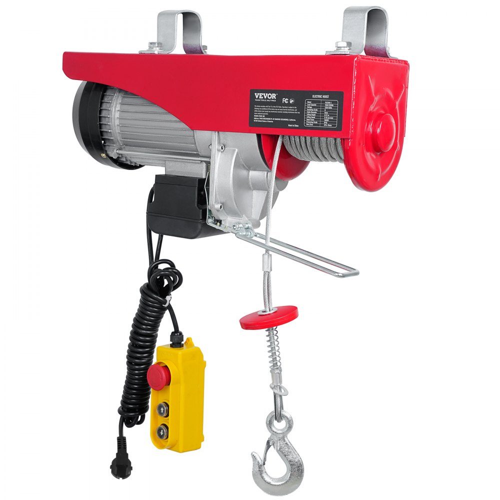 230V elektrische lier, 500kg tot 1000kg hefhoogte, 12m kabel motorlier, 1600W motorrol, 10m/min hefsnelheid, takel met bedrade afstandsbediening, kabeltakel, kettingtakel