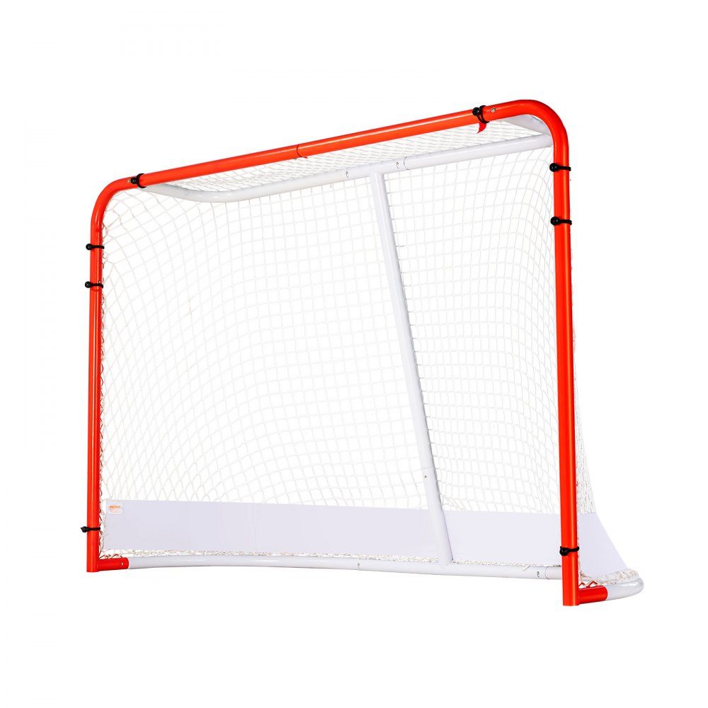 Hockey Goal Street Hockey Net, Street Hockey Goal Hockey Net, 183 x 64 x 122 cm, Hockey Training Goal Set, Official Professional Indoor/Outdoor Steel Tubing Hockey Goal with Net, White/Red, Training