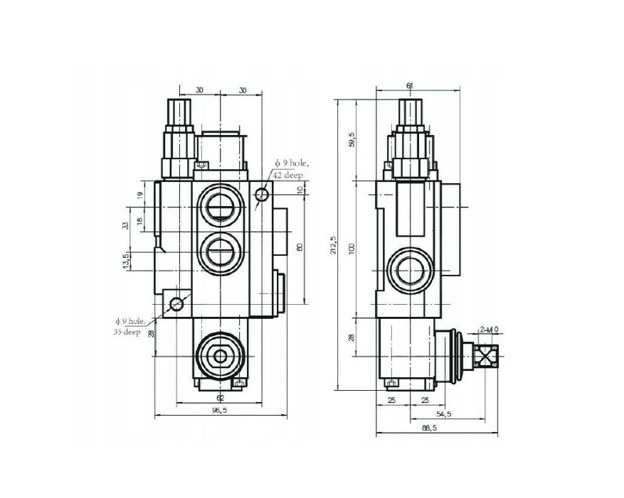 Zawór hydrauliczny Premium, połączenie krzyżowe Ładowacz czołowy 40L + SEC PŁYWAJĄCY
