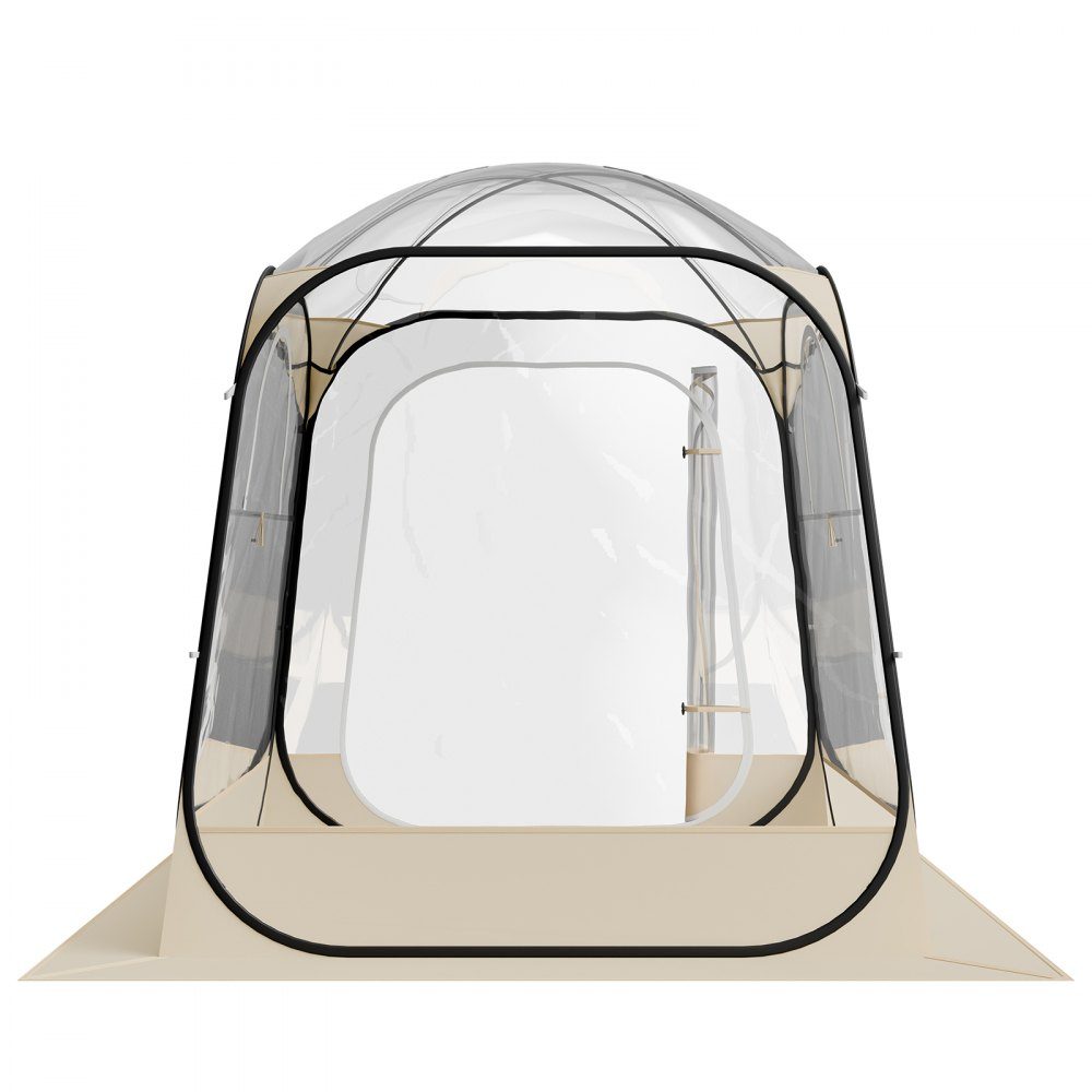 Tente transparente 160 x 160 x 182 cm Tente pop-up pour 2 à 4 personnes Tente de sport avec tapis de sol et couverture supérieure Tente à bulles extérieure Abri de camping pour événements Pêche Acclamations