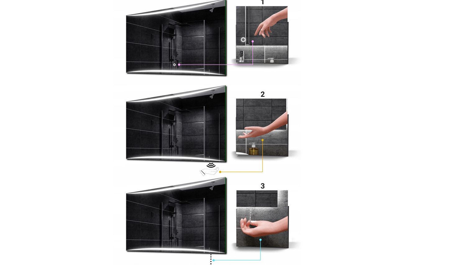 BADESPIEGEL mit LED-Beleuchtung Wandspiegel Lichtspiegel 120x80cm