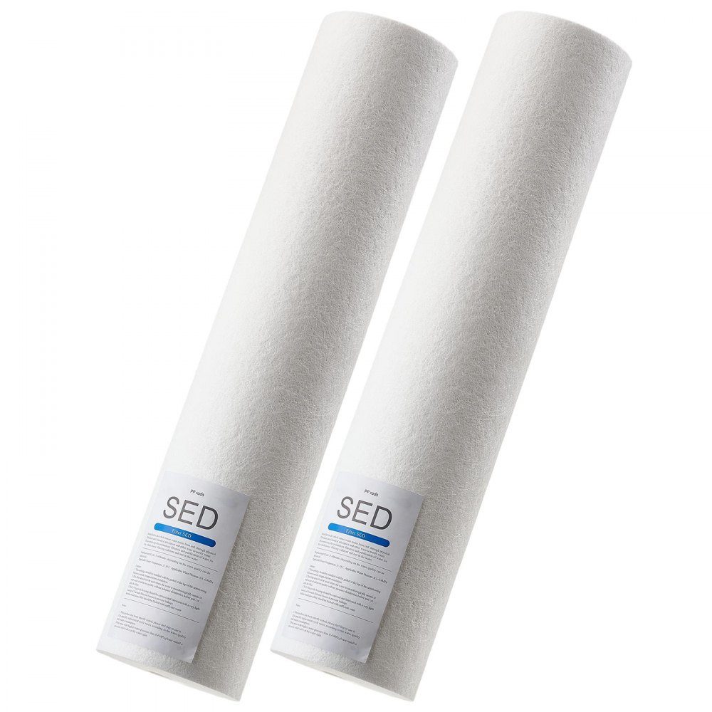 2-pack vervangingscartridge voor waterfilters voor het hele huis, 115x507 mm polypropyleen sedimentfilter voor 3-traps waterfiltersysteem, vermindert chloor, slechte smaak en geur