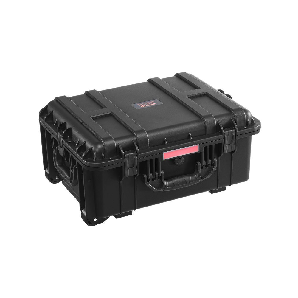 Hartschalenkoffer mit 2,5 Kubikfuß Fassungsvermögen, Hartschalen-Trolley-Koffer mit Rollen und ausziehbarem Zuggriff, wasserdichter IP67-Schutzkoffer mit 4 Clips, 4 Vorhängeschlosslöchern und Schaumstoffeinlage