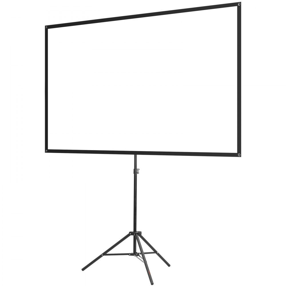 Projection screen tripod screen (80 inch) with 160° wide angle, projector screen for indoor and outdoor projector 16:9 4K HD, portable film screen with carrying bag for home cinema presentation