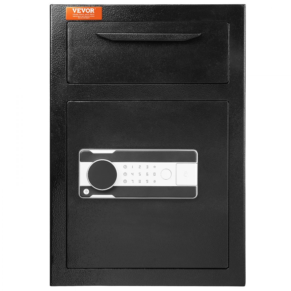 2,5L Pfandtresor, Pfandtresor mit Einwurfschlitz, elektronischem Codeschloss und 2 Notschlüsseln, 355 x 355 x 515 mm, Business-Einwurftresor für Bargeld, Zuhause, Hotel, Büro usw