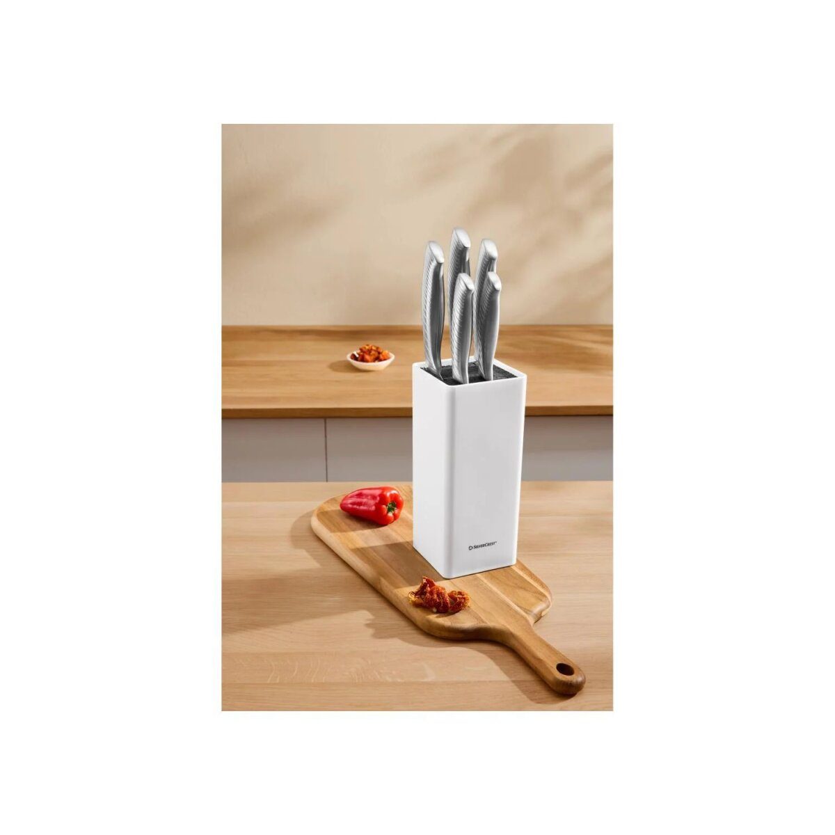 SILVERCREST® stainless steel knife set, 6 pieces. Brushed stainless steel