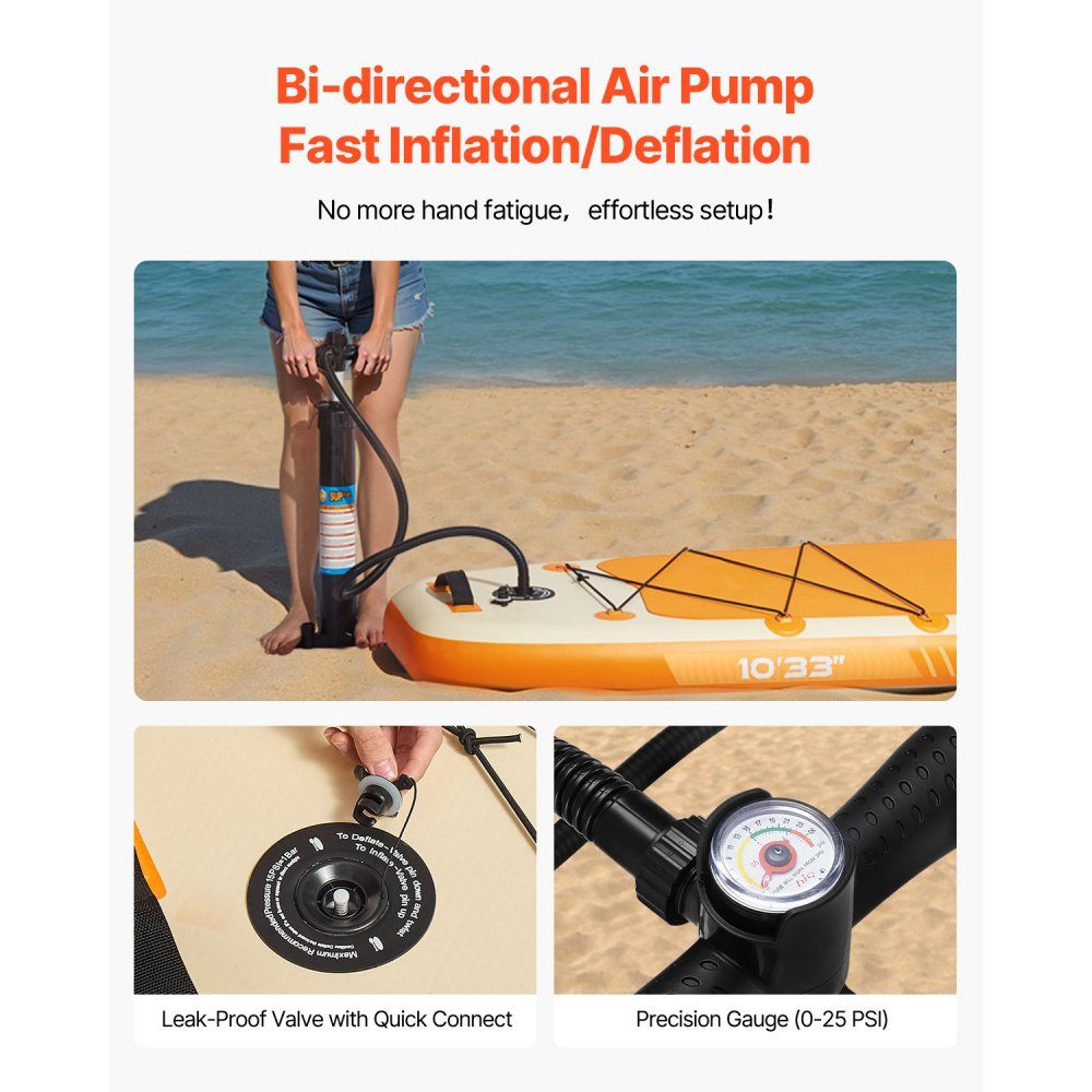 Aufblasbares Stand Up Paddle Board (304,8 x 83,8 x 15,2 cm) Paddleboard mit Sitz, Komplettset inklusive Pumpe, Paddelflosse, Rucksack, Knöchelleinengurt, für Jugendliche und Erwachsene