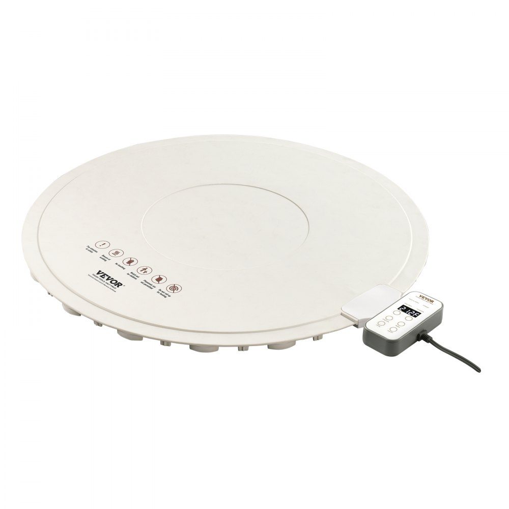 Plateau chauffant électrique, tapis chauffant pour buffet, chauffe-aliments portable avec 4 réglages de température réglables, φ600 mm x 14,5 mm, parfait pour les fêtes, la restauration, la maison
