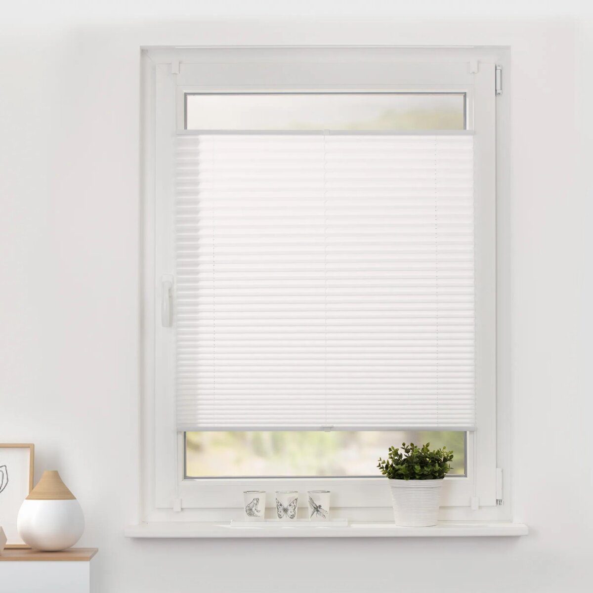 Lichtblick pleated blind Klemmfix, no drilling, 80 x 130 cm, white