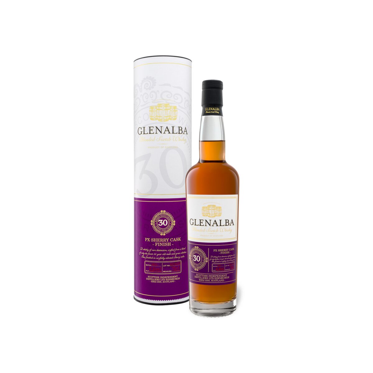 Glenalba Blended Scotch Whisky 30-letnia PX Cask Finish 41,4% obj. Glenalba Blended Scotch Whisky 30-letnia PX Cask Finish 41,4% obj.