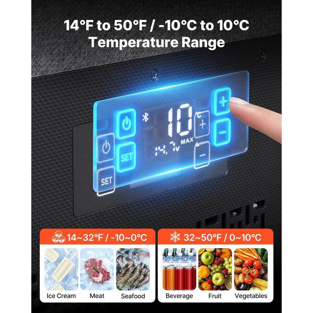 Glacière à compresseur 20 L, Réf. rigérateur de voiture en EPP ultraléger, glacière électrique avec contrôle par application, 12 V/24 V DC, -10 °C à 10 °C, pour camions, camionnettes, camping-cars, SUV, bateaux, voyages et camping