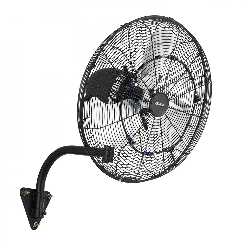 95W Industrial Wall Fan 56cm 7m/s Oscillating Wall Fan with Remote Control Mist and 18-Stunden-Timer Commercial Industrial Fan IP44 Waterproof for Workshop Garage Warehouse Black