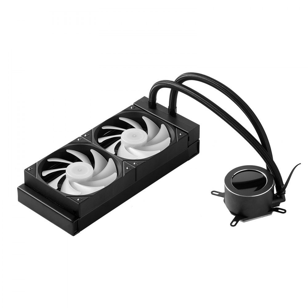 CPU Liquid Cooler AIO CPU Water Cooler - 120mm PWN Fan and Pump PC Water Cooling with 2" LCD Display and ARGB Light for Intel 115X/1366/2011/1700/1200 AMD AM4/AM5