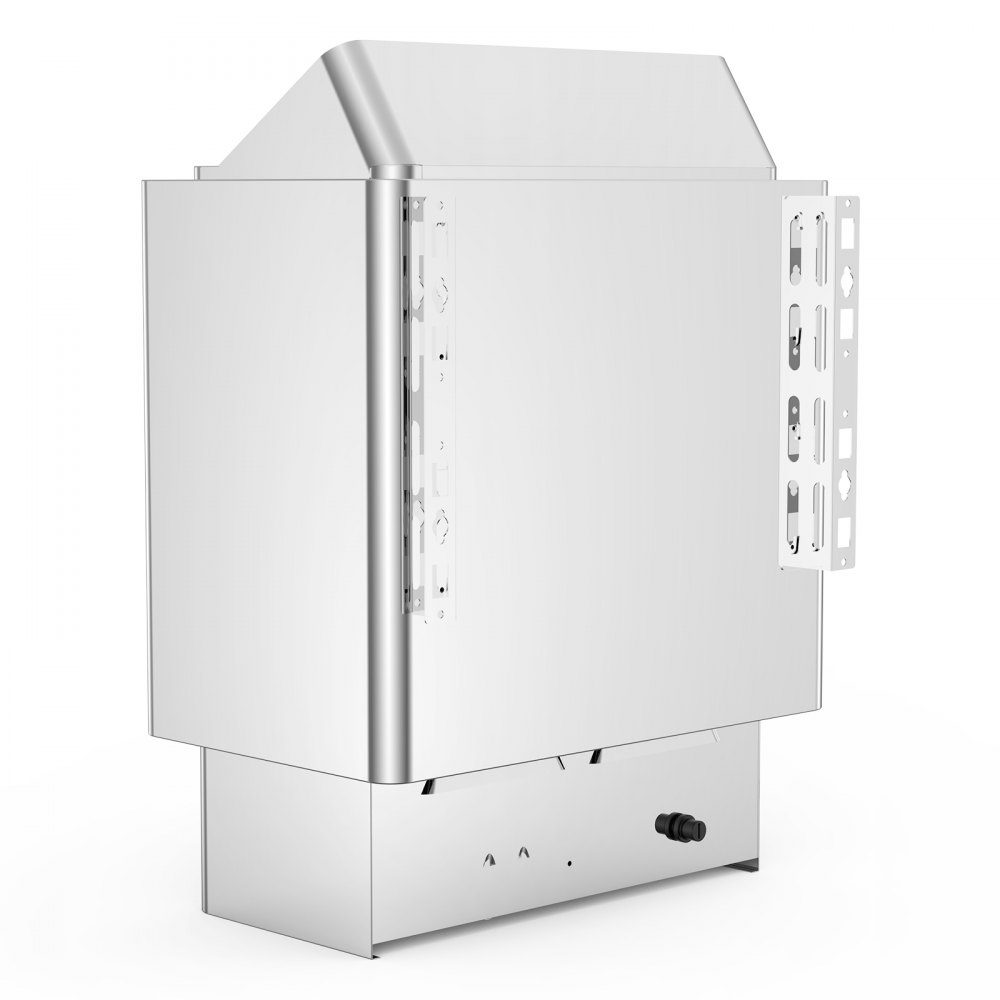 Saunaofen 9 KW, Sauna-Elektroherd 380 V - 415 V, Edelstahl-Saunaofen 20 kg Saunasteine, elektrischer Saunaofen 2 Modi (Temperatur, Zeit), für 9-13 m³ Saunaraum, 190 cm Höhe, mit Wandhalterung