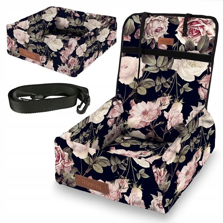 Dog seat dog bed & transport bed 2in1 car seat + ENGRAVING with name plate