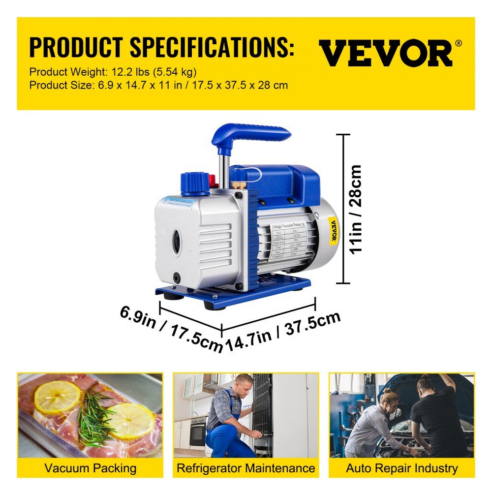 3CFM Vakuumpumpe, 1/4HP Vakuumpumpe, 220 V Vakuumpumpe, Vakuumgerätepumpe, 50HZ Vakuumpumpe, Vakuumgerätepumpe