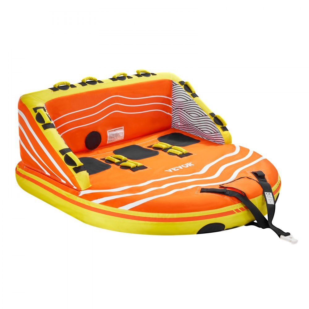 Boating Fun Tube Set, Inflatable Tugboats for 1-3 People, 500 Pound Water Sports Tow Tube for Pulling Boats - with Grab Handles, Tow Points and Safety Valve