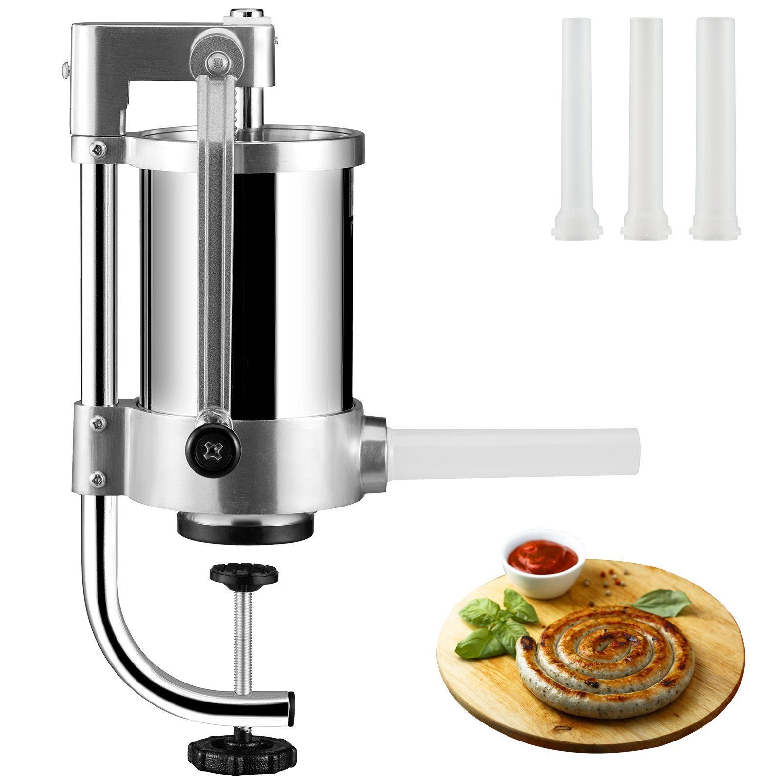 Manual sausage stuffer - 1.5 liter hand crank sausage machine