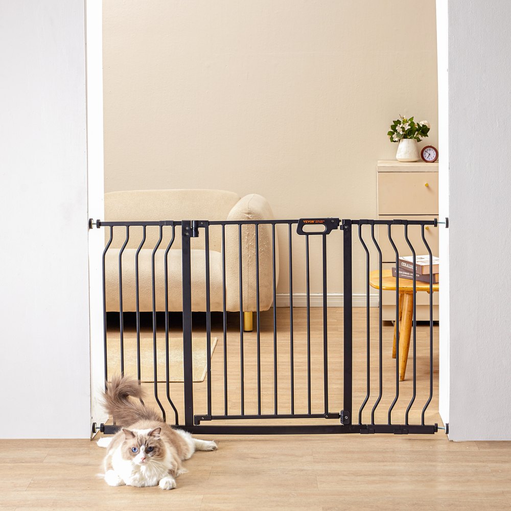 Deurhekje, slagboom, traphekje, 749-1346 mm breedtebereik, kinderhekje, dierenhekje, traphekje, aan beide zijden draaibaar 762 mm hoogte, zwart babyhekje zonder boren Deurhekje, slagboom, traphekje, 749-1346 mm breedtebereik, kinderhekje, dierenhekje, traphekje, aan beide zijden draaibaar 762 mm hoogte, zwart babyhekje zonder boren
