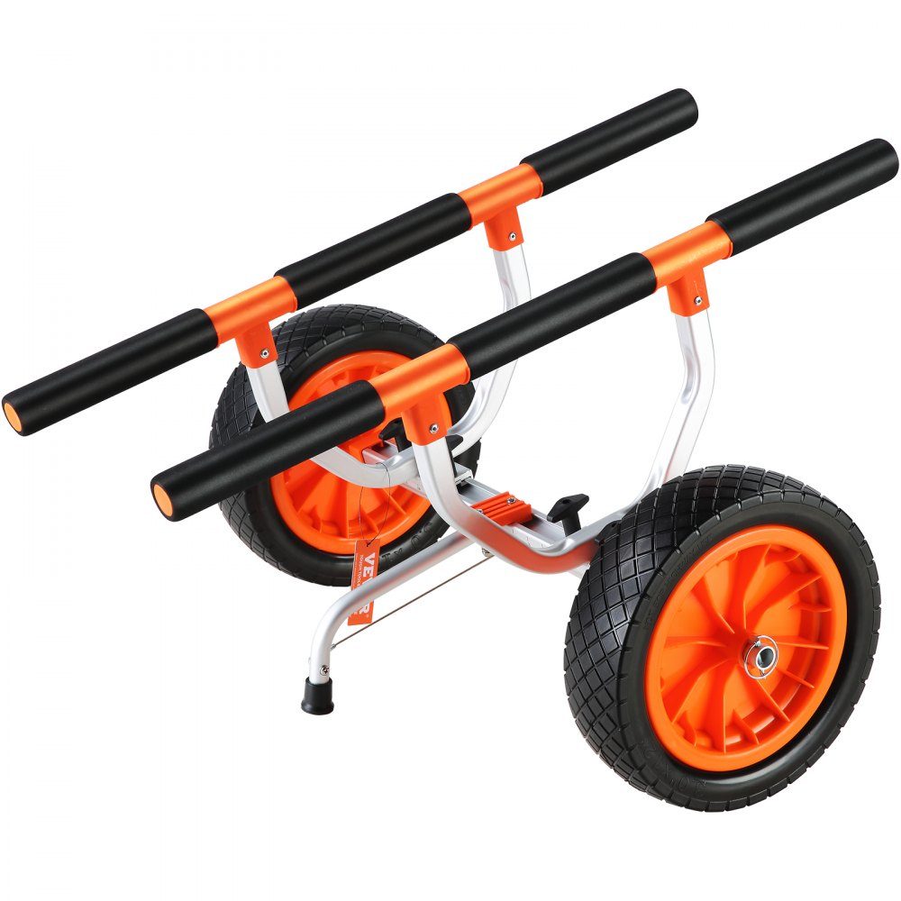 Chariot à kayak chariot à canoë en alliage d'aluminium 800x751x470mm capacité de charge jusqu'à 204kg roues en caoutchouc 30cm 170-440mm réglables pour chariot de bateau chariot de transport de canoë kayak chariot de surf chariot de bateau remorque