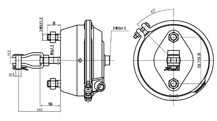 BREMSZYLINDER T30 PNEUMATISCHER ANHÄNGER