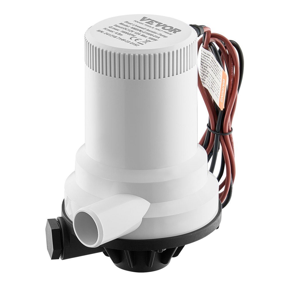 12 V 1600 GPH Prosta pompa napowietrzająca do łodzi z podwójnym wlotem, obudową ABA, wyjmowanym wkładem silnika, odporną na korozję pompą napowietrzającą do wody słodkiej i słonej
