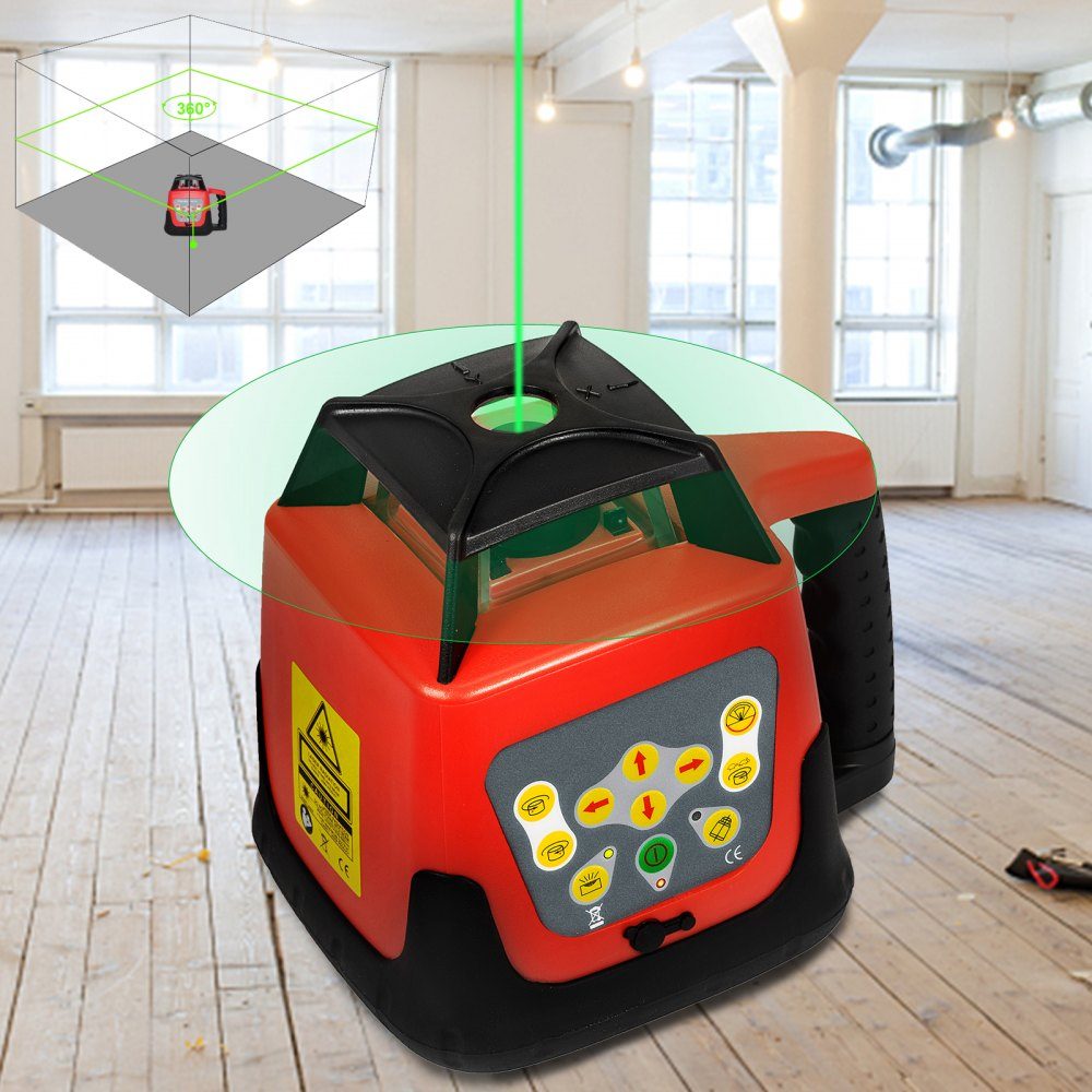 Rotationslaser Profi grün max. Arbeitsbereich 500 m Linienlaser 360 Grad Laserhöhenmesser wasserdicht und staubdicht für den Außenbereich