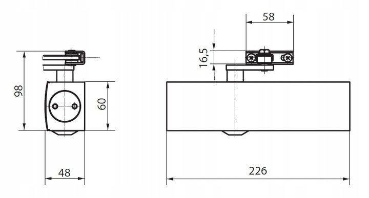 GEZE TS 2000 VBC actuator brons + vrije arm 103393+102422