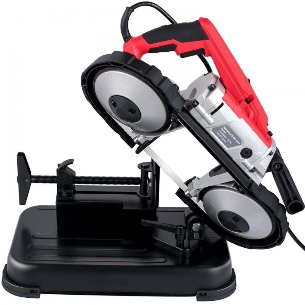 Bandsäge, 5 Zoll Schnittgröße, 1100 W, 10 A, Stahlbandsäge, Bandsäge mit 5 Zoll maximaler Schnittkapazität (ohne Sockel), 54 Zoll – 472,4 Fuß pro Minute, Geschwindigkeitsskala, Metallbandsägemaschine