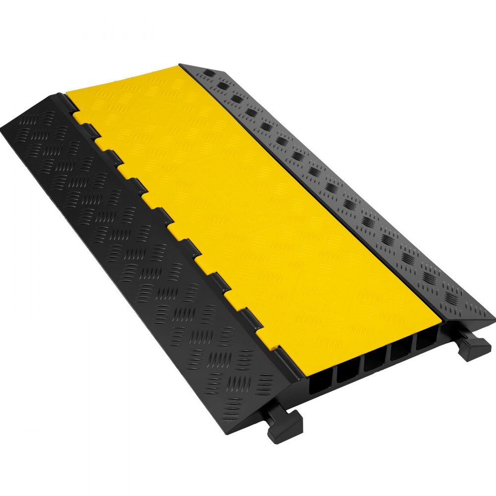 Cable bridge 88.9x50.8x5 cm 5-channel cable protection mat made of commercially available thermoplastic rubber with modular structure High safety for parking lots, warehouses, schools, sidewalks