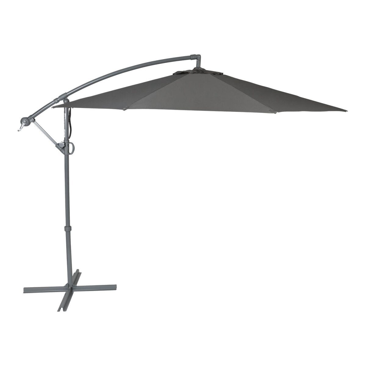 Parasol 300cm parapluie déporté à manivelle parasol de marché jardin imperméable anthracite