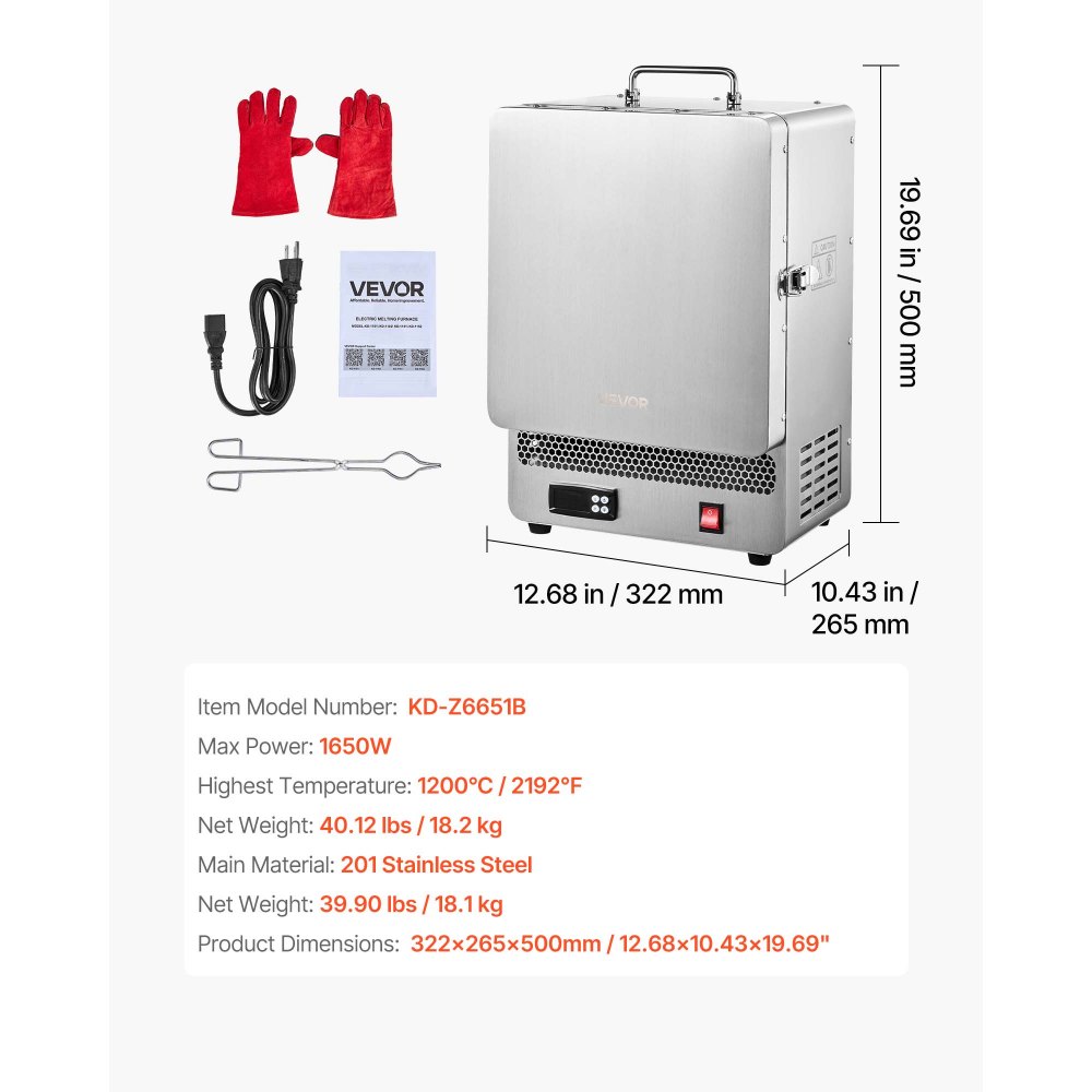 Four de fusion électrique 1650 W Four de fusion numérique, four de cuisson électrique avec température maximale 1200 ℃ pour moulage de cire perdue, argile, bricolage, recuit de métal, cuisson en céramique, contrôle de température PID Four de fusion électrique 1650 W Four de fusion numérique, four de cuisson électrique avec température maximale 1200 ℃ pour moulage de cire perdue, argile, bricolage, recuit de métal, cuisson en céramique, contrôle de température PID