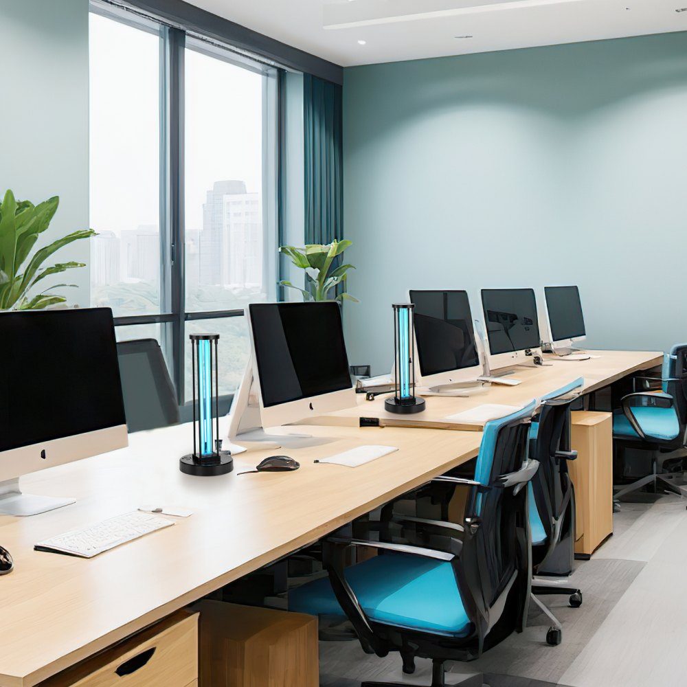 UV-licht 1 stuk 36W UV-lamp met ozonreiniger UVO-lamp met 30/60/120 minuten 3 snelheden timer en afstandsbediening voor woonkamer slaapkamer hotelschool zwart