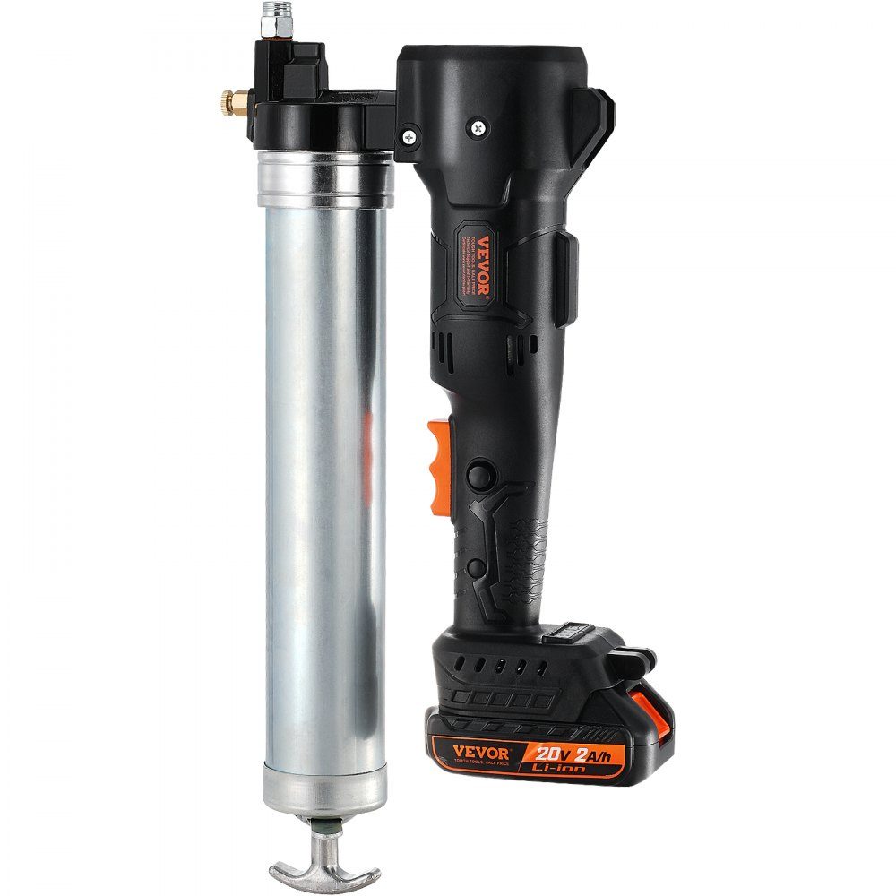 Bezprzewodowa smarownica 20 V Smarownica 500 g Ciśnienie robocze 10 000 PSI Elektryczna smarownica 125 g/min Szybkość podawania oleju w zestawie. 2x akumulatory 2,0 Ah, wąż Φ9x990mm i uniwersalna smarownica z szybką ładowarką
