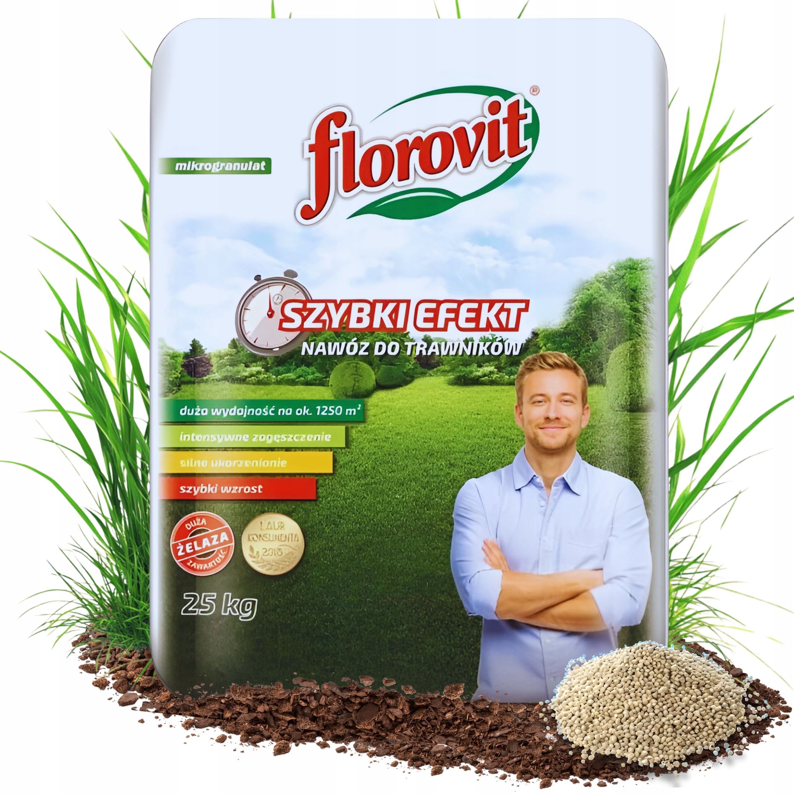 Florovit lawn fertilizer “Fast Effect” 25 kg – For a dense and green lawn Florovit lawn fertilizer “Fast Effect” 25 kg – For a dense and green lawn