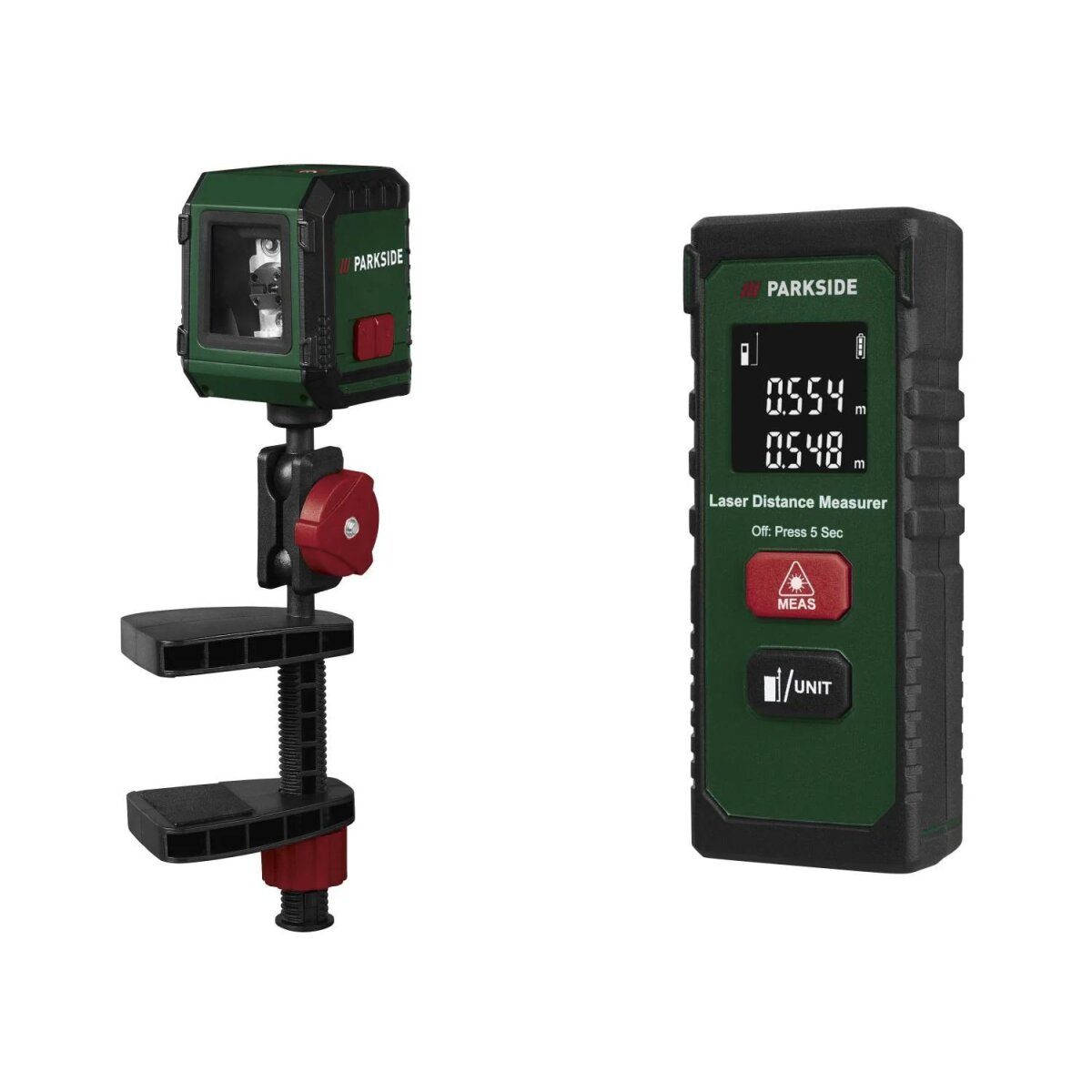 Dalmierz laserowy PARKSIDE® »PLEM 20 B6«, 20 m / laser krzyżowy »PKLL 7 ​​​​F7«