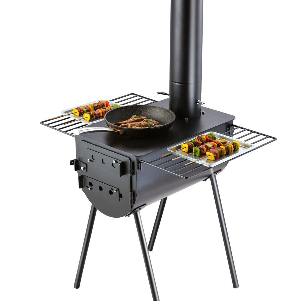 Poêle à bois Portable Camping tente chaude gril four 300 cm extérieur avec tuyaux