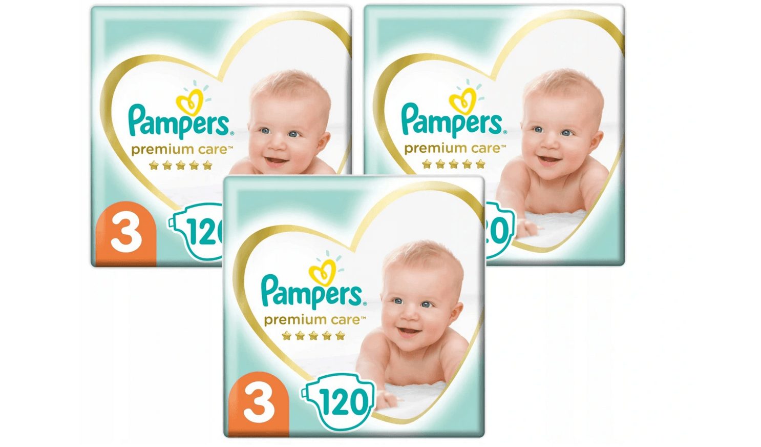 %SALE% PAMPERS Premium Care Größe 3 Midi (360 Stück) pro Set 3x 120 Stück.