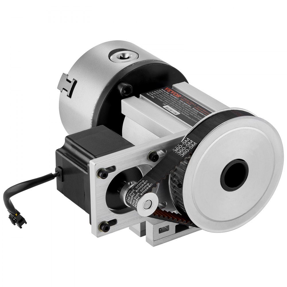 Klauwplaat K11-100 mm drieklauwplaat 4e as van de CNC-rotatie-as, een overbrengingsverhouding van 6:1 en een Nema23 tweefasige stappenmotor 3-klauwplaat voor CNC-frezen