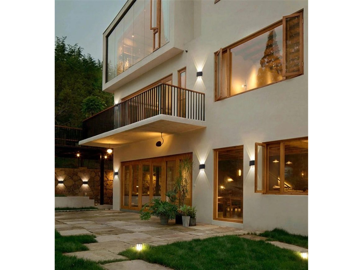 6x designer double beam outdoor light wall light anthracite black SET