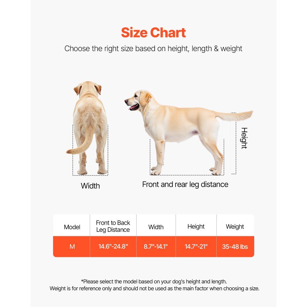 Fauteuil roulant pour pattes arrières, fauteuil roulant pour animaux de compagnie, hauteur, largeur et longueur réglables, poussette pour chien avec roues absorbant les chocs, pour blessés et handicapés Dogs 30-50 lb