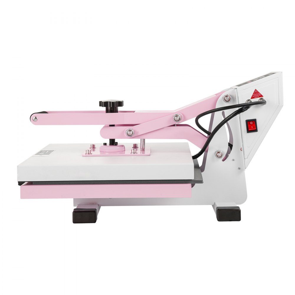 Warmtepers, 15x15 inch digitale warmtepers, uittrekbare warmteoverdrachtmachine, snelle en gelijkmatige verwarming, 2-laags isolatiekatoenen warmteoverdrachtmachine voor T-shirts/kussens/tassen, roze