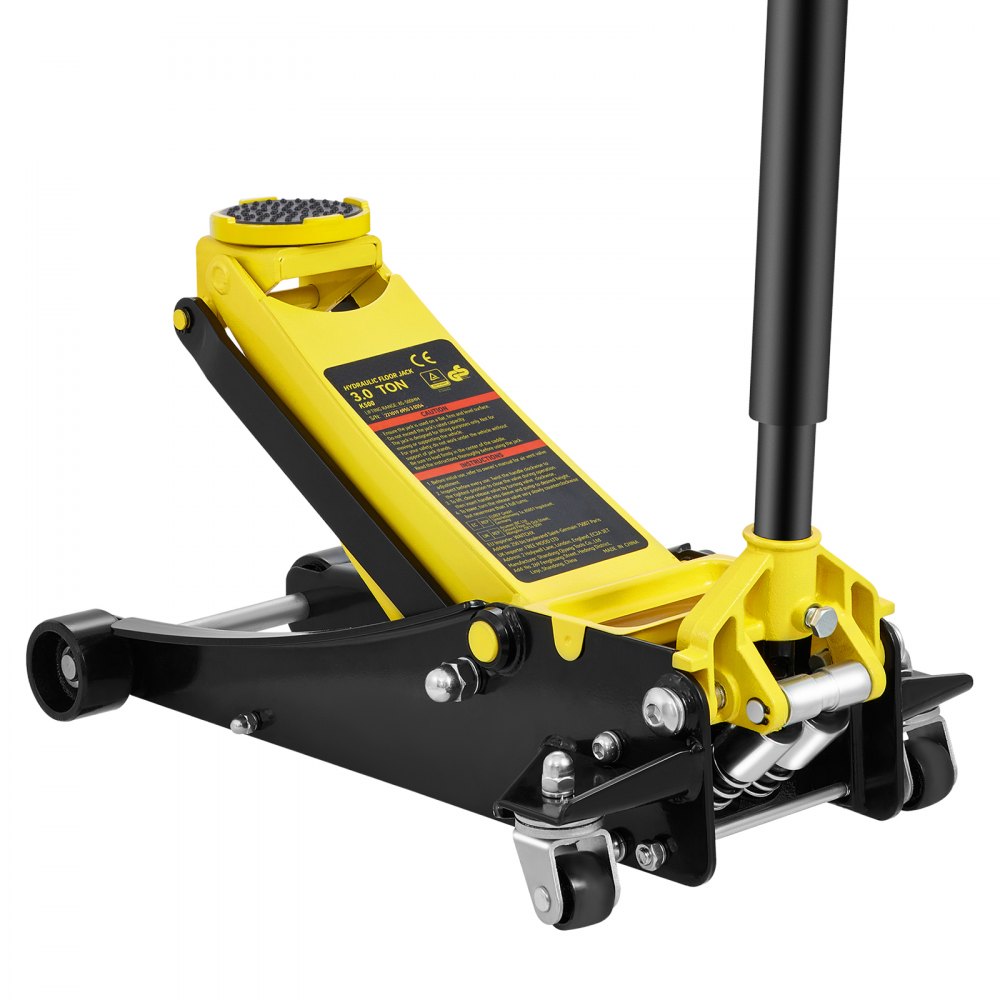 Car Jack, 3 Ton Low Jack Heavy Duty Steel Racing Car Jack with Dual Piston Quick Lift Pump, Jack Lift Range 3.35"-19.69
