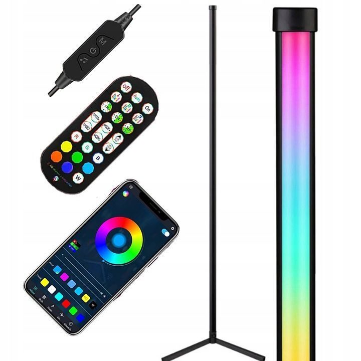 NOUVELLE LAMPE D'ANGLE SUR PIED LED RGB APKA TÉLÉCOMMANDE éclairage ambiant